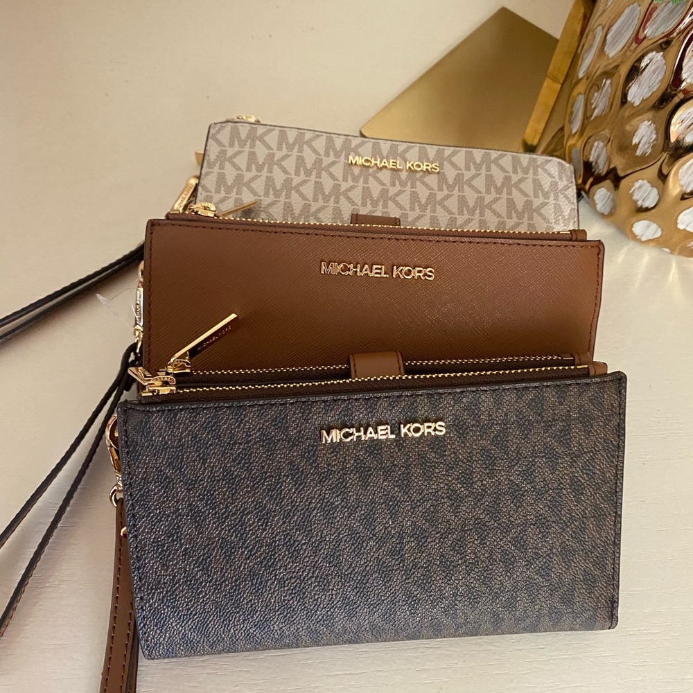 Double zipper mk wristlets - Picture 1 of 5